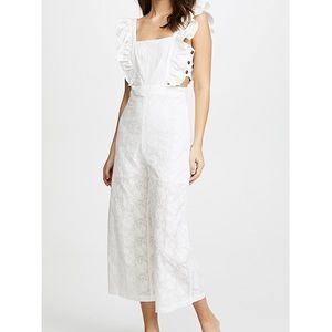 NWT Re:named white embroidered jumpsuit